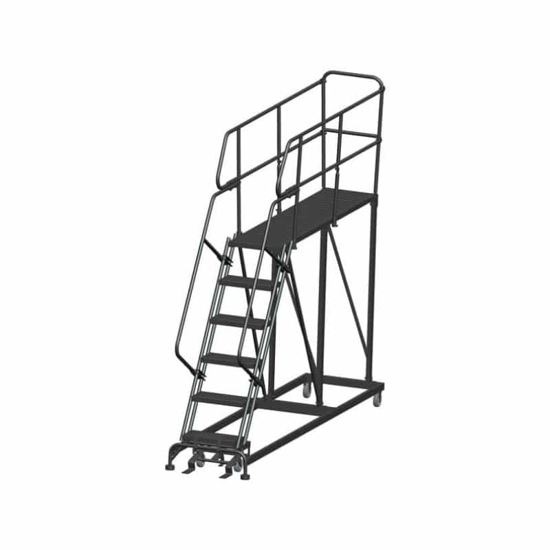 Ballymore SEP6-2472 6-Step Heavy-Duty Steel Mobile Work Platform with Handrails