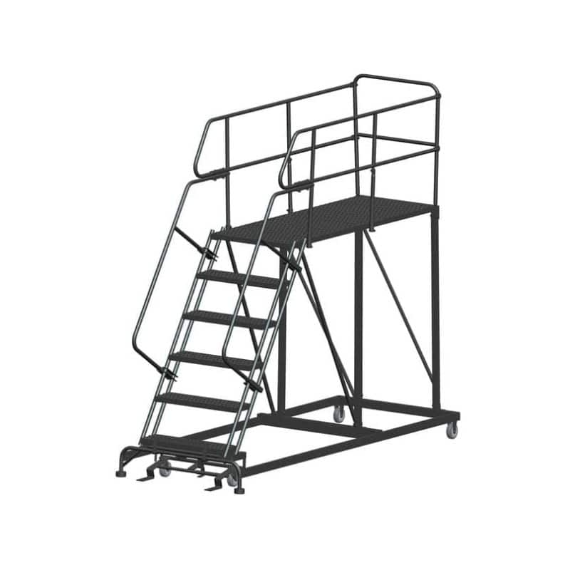 Ballymore SEP6-3672 6-Step Heavy-Duty Steel Mobile Work Platform with Handrails