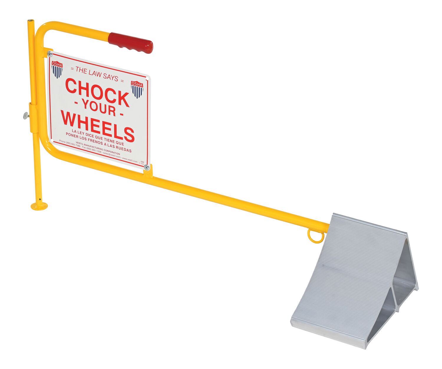 Vestil CWS-13 Aluminum Wheel Chock with Flag