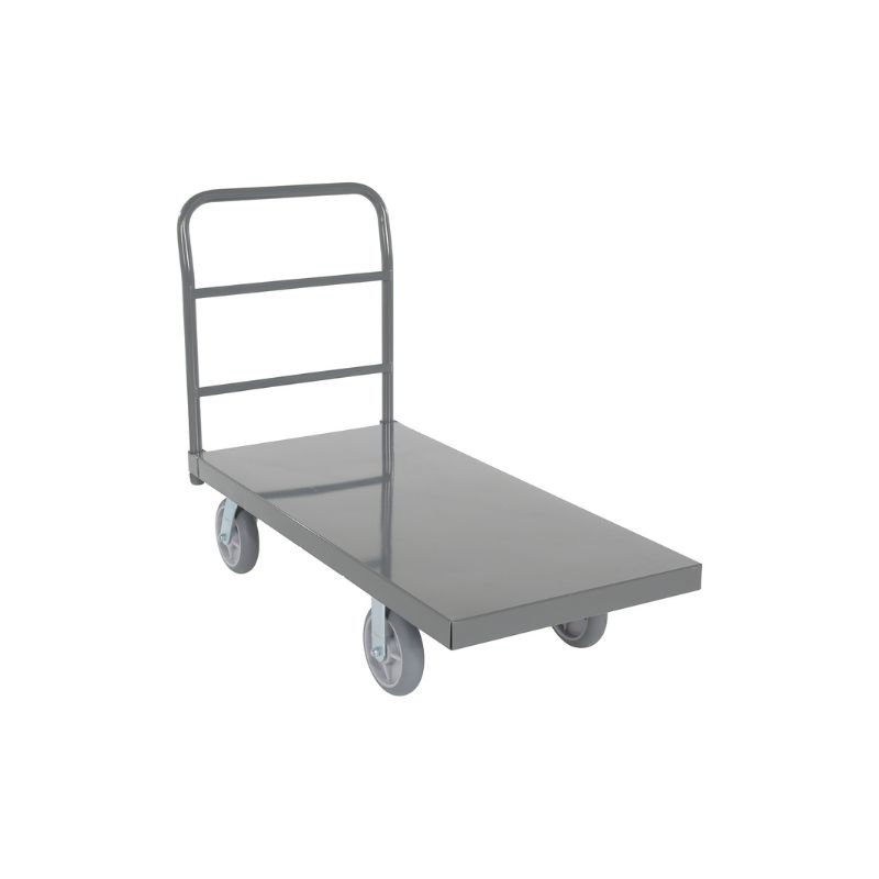 Vestil ECSPT-2448-C10D Steel Smooth Deck Platform Truck with Thermoplastic Rubber