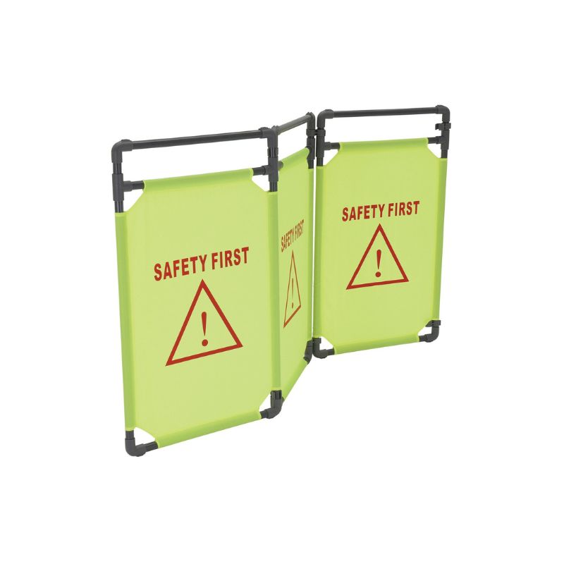 Vestil FBR-3 Polyester 3 Section Folding Fabric Barrier Alert
