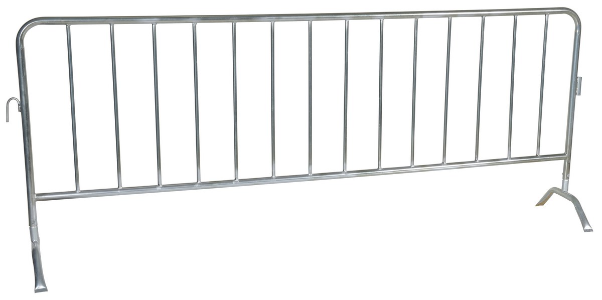 Vestil PRAIL-102-G Steel Crowd Control Interlocking Barrier with Curved Feet