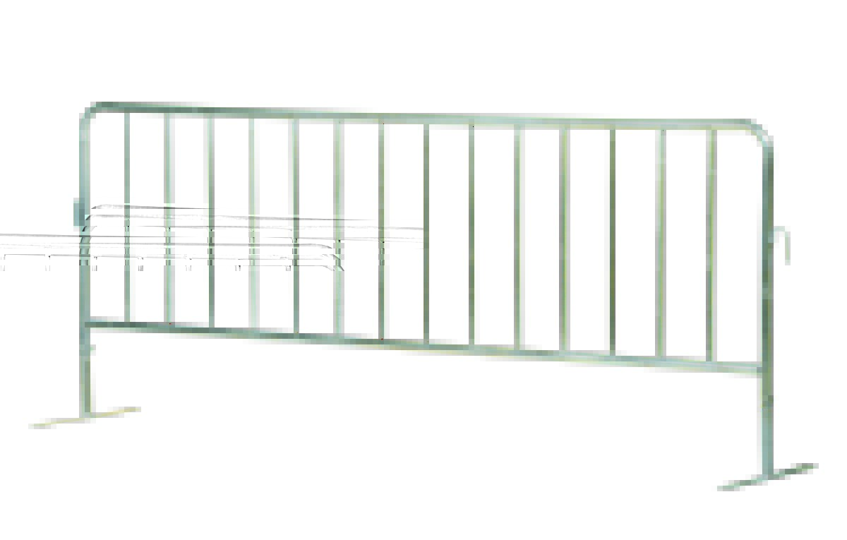 Vestil PRAIL-102-HD-G-FF Steel Heavy Duty Crowd Control Interlocking Barrier with Flat Feet