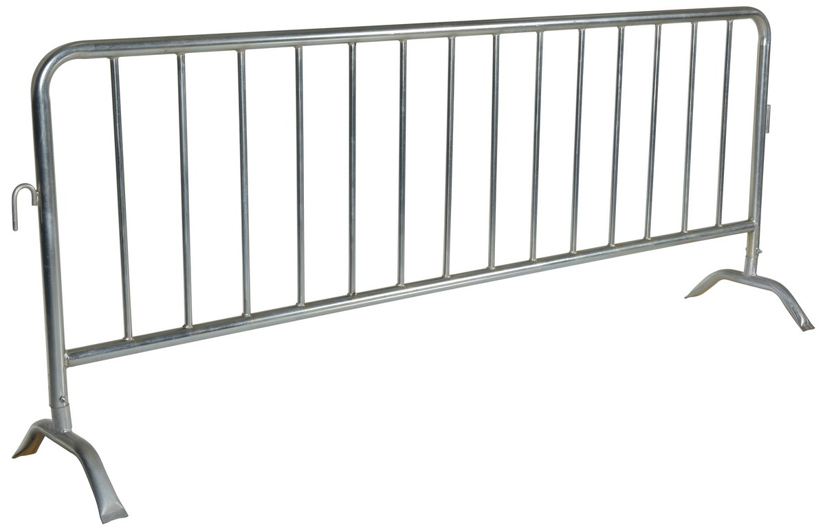 Vestil PRAIL-102-HD-G Steel Heavy Duty Crowd Control Interlocking Barrier with Curved Feet