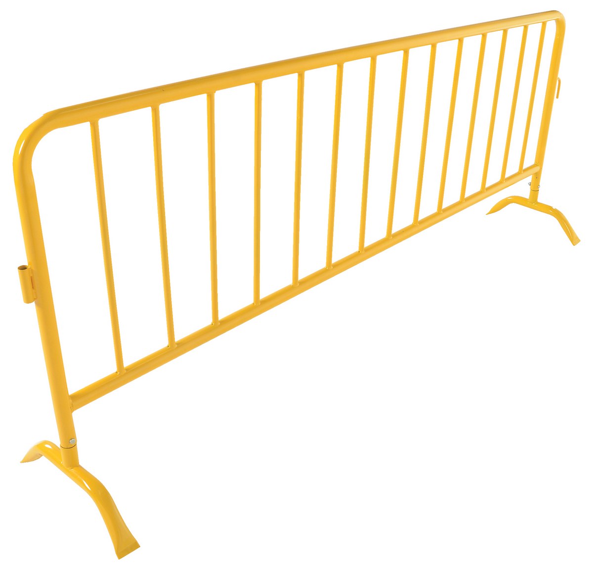 Vestil PRAIL-102-HD-Y Steel Heavy Duty Crowd Control Interlocking Barrier with Curved Feet