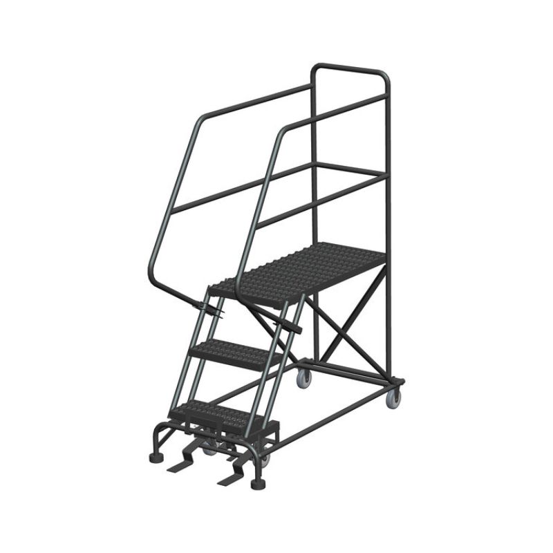 Ballymore SEP3-2436 3-Step Heavy-Duty Steel Mobile Work Platform with Handrails