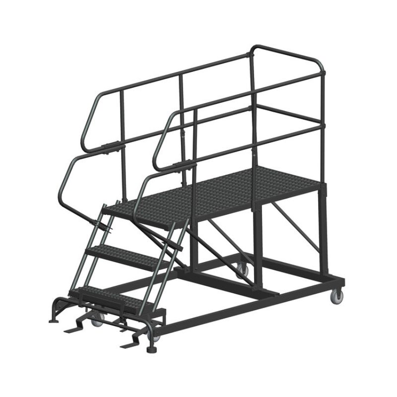 Ballymore SEP3-3660 3-Step Heavy-Duty Steel Mobile Work Platform with Handrails
