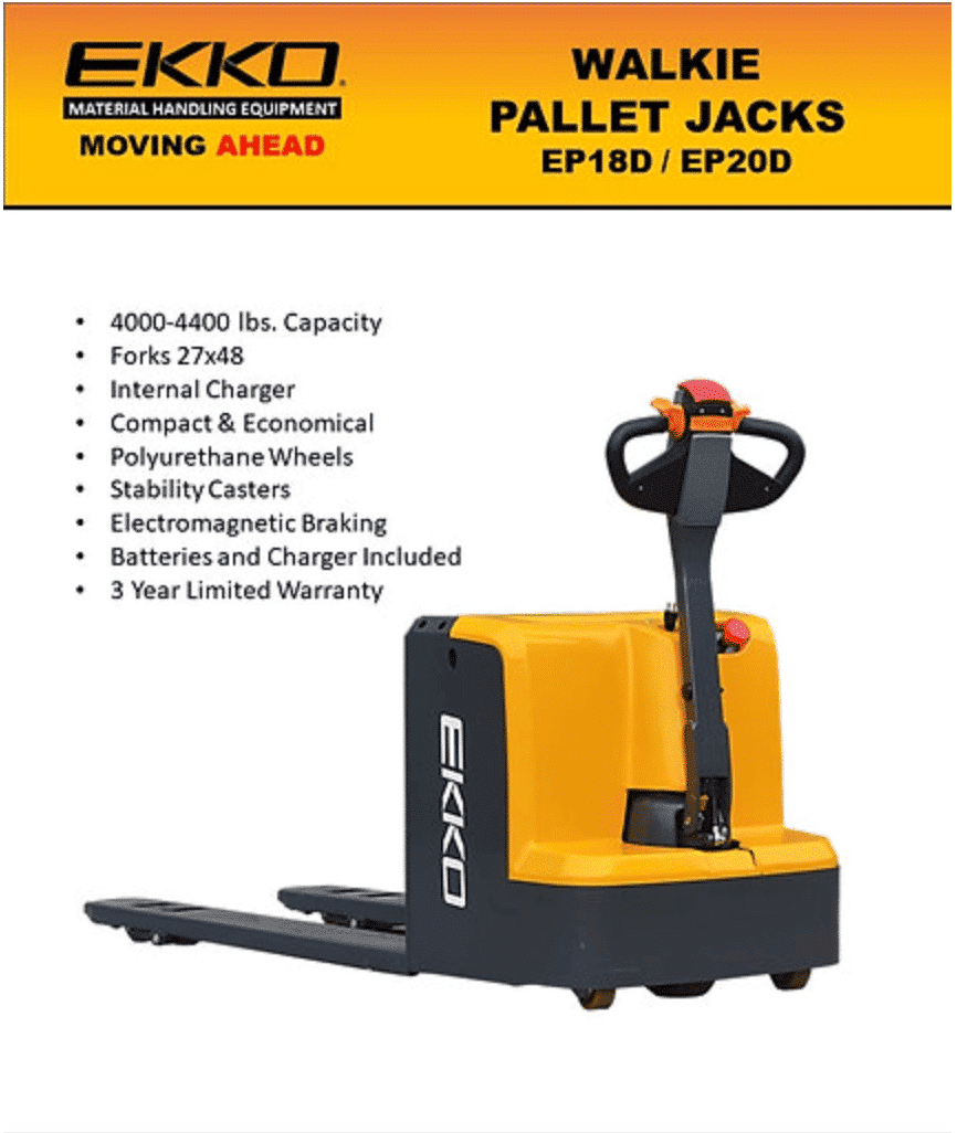 EKKO EP20D Electric WalkiePallet Jack