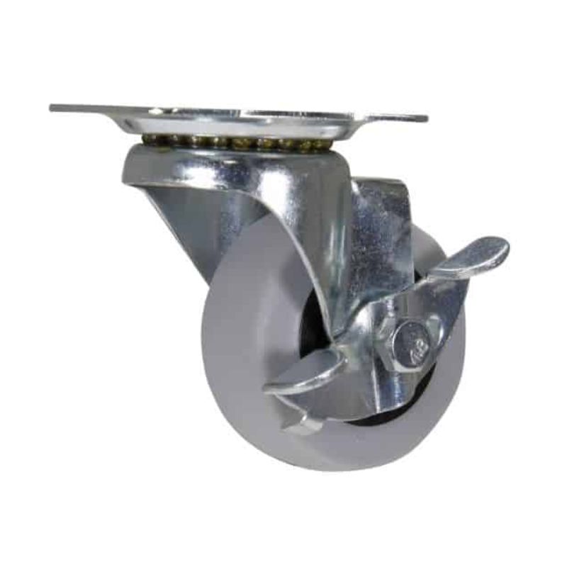 Vestil CST-B23-2X1TPR-SWB Thermoplastic Rubber Swivel With Brake Caster