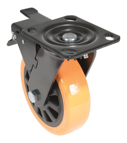 Vestil CST-BN-6X2PUP-SWTB Polyurethane Swivel With Total Brake Caster 1