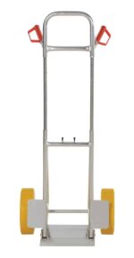 Vestil DHHT-250A-FD-UY Aluminum Fold Down Hand Truck with Yellow Flat-Free Urethane 2