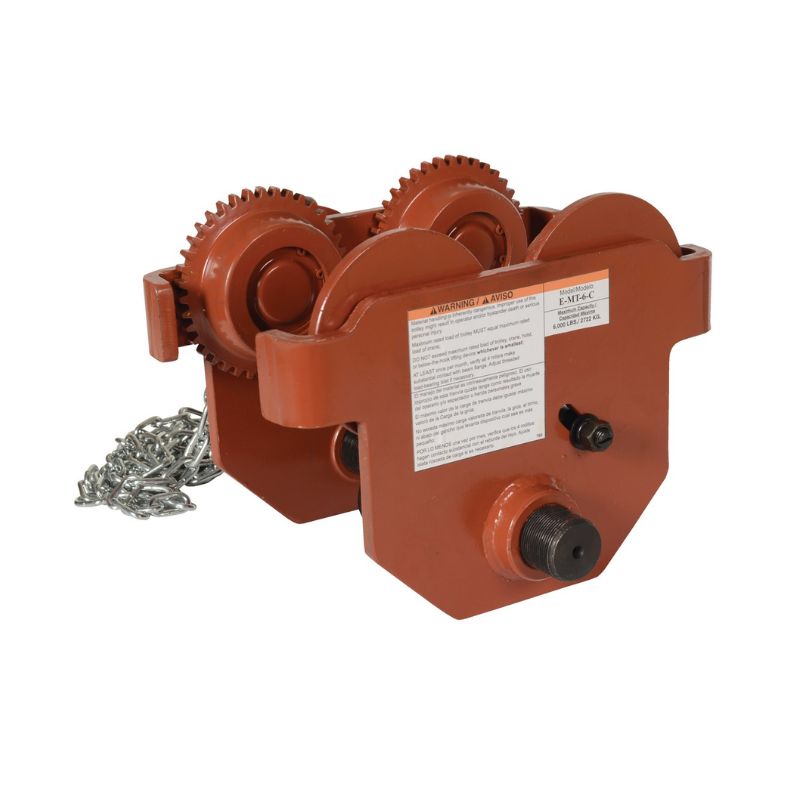 Vestil E-MT-6-C Steel Geared Eye Manual Trolley