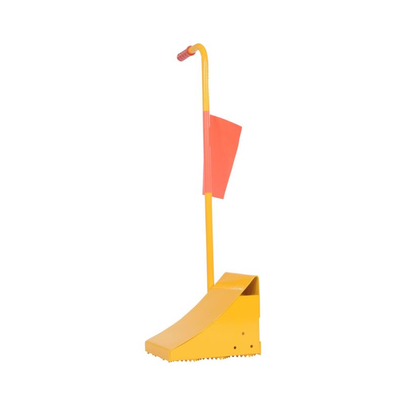 Vestil FAB-11-ERGO-FL Fabricated Steel Wheel Chock With Ergonomic Handle and Flag