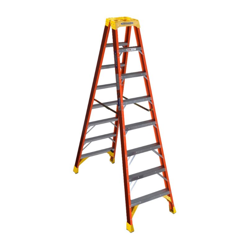 Vestil FBTFL-8 Fiberglass Twin Front Ladder