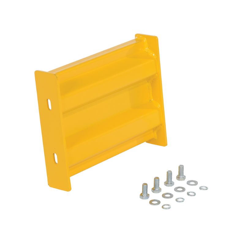 Vestil GR-F2R-BO-1-YL Steel 2 Ribbed Bolt On Style Guard Rail