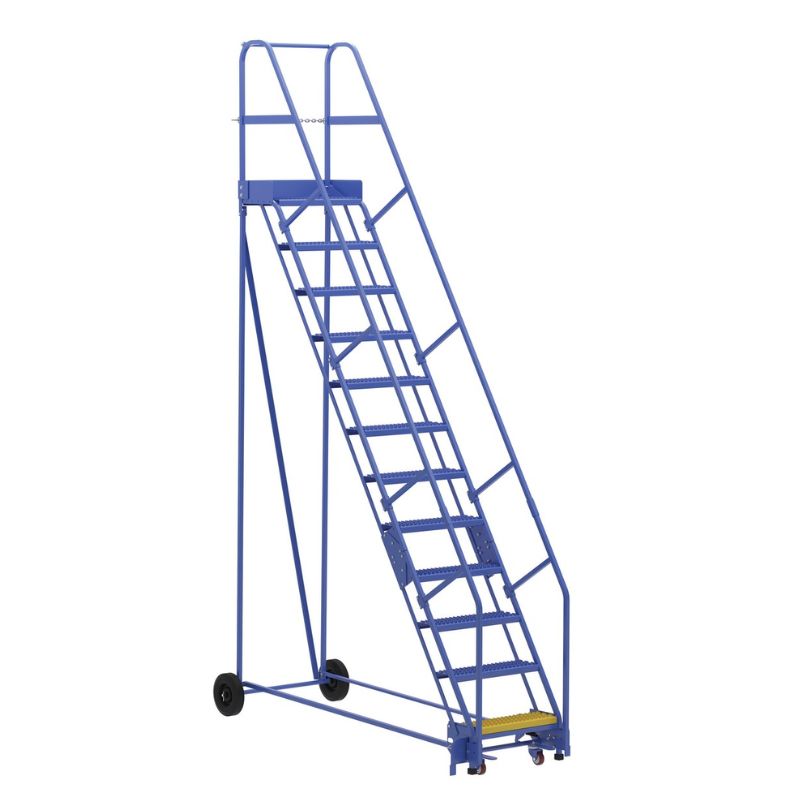 Vestil LAD-12-14-G Steel Rolling Warehouse Ladder