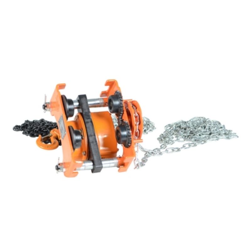 Vestil LOW-1G Steel Low Headroom Chain Hoist Gear Trolley