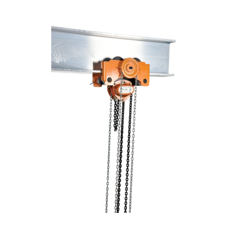 Vestil LOW-6G Steel Low Headroom Chain Hoist Gear Trolley