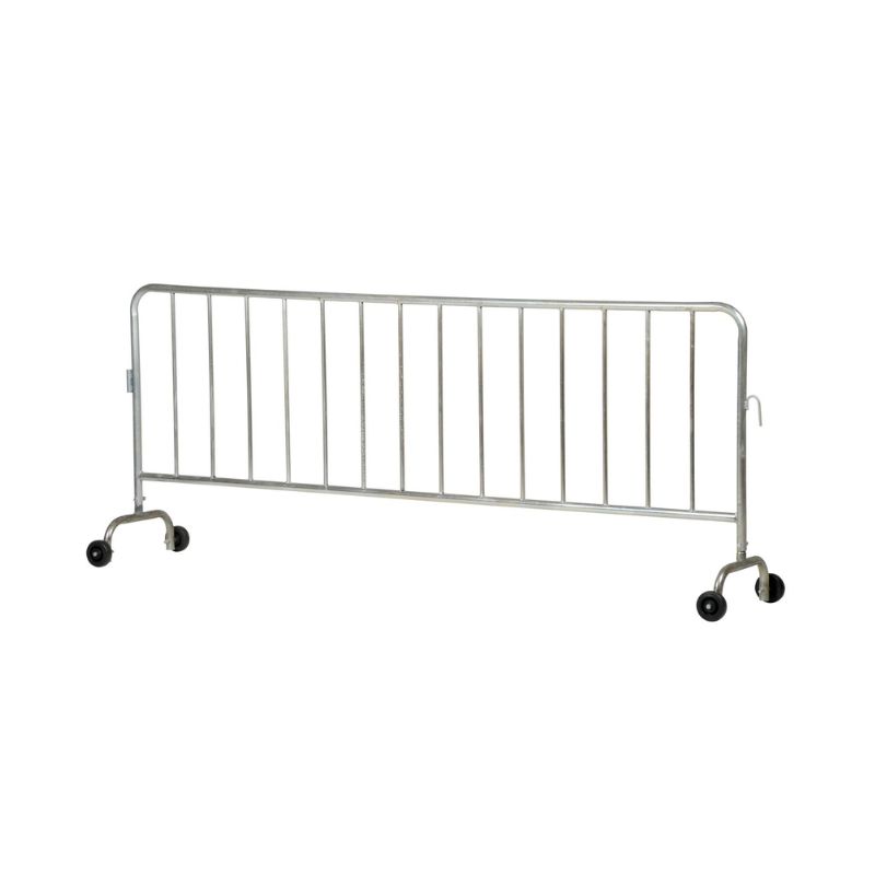 Vestil PRAIL-102-G-WW Steel Crowd Control Interlocking Barrier with Wheeled Feet