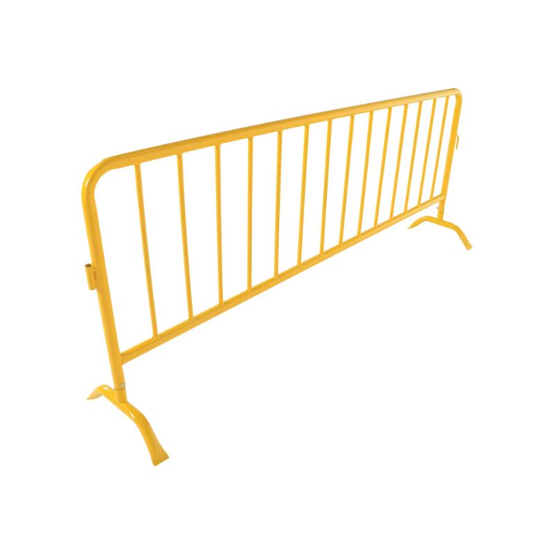 Vestil PRAIL-102-HD-Y Steel Heavy Duty Crowd Control Interlocking Barrier with Curved Feet