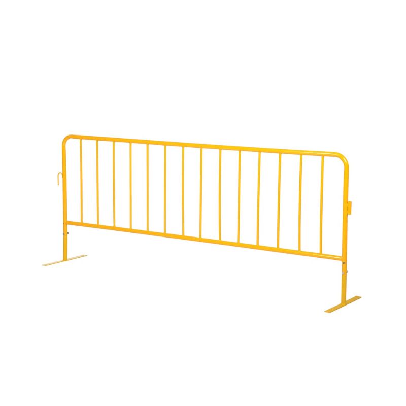Vestil PRAIL-102-Y-FF Steel Crowd Control Interlocking Barrier with Flat Feet
