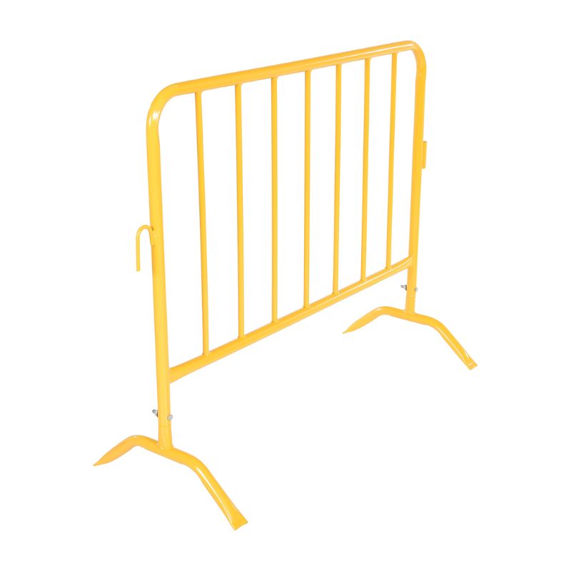 Vestil PRAIL-48-Y Steel Crowd Control Interlocking Barrier with Curved Feet