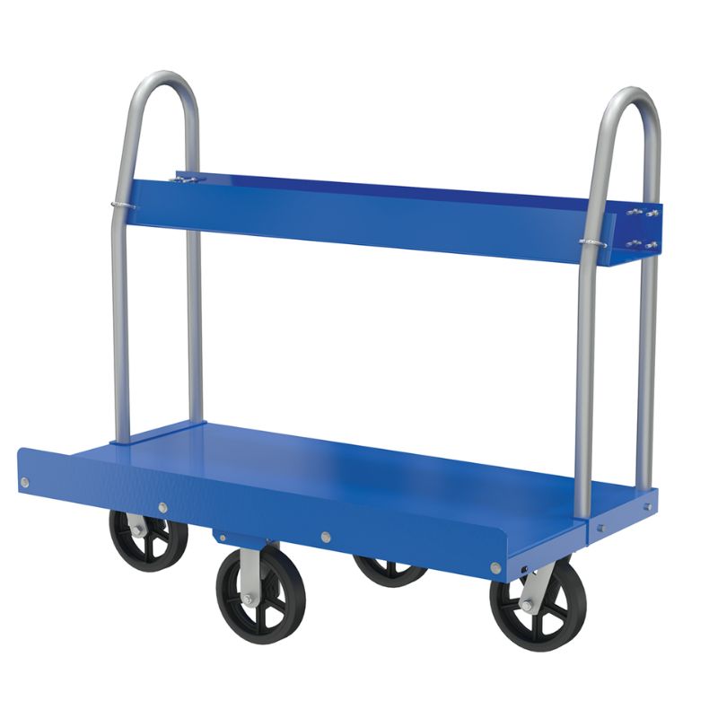 Vestil PRCT-T-2448-MR Steel Panel Truck with Storage Tray and Mold On Rubber Wheels