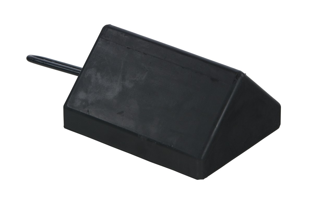 Vestil RWC-10-HDL Molded Rubber Wheel Chock with Handle 1