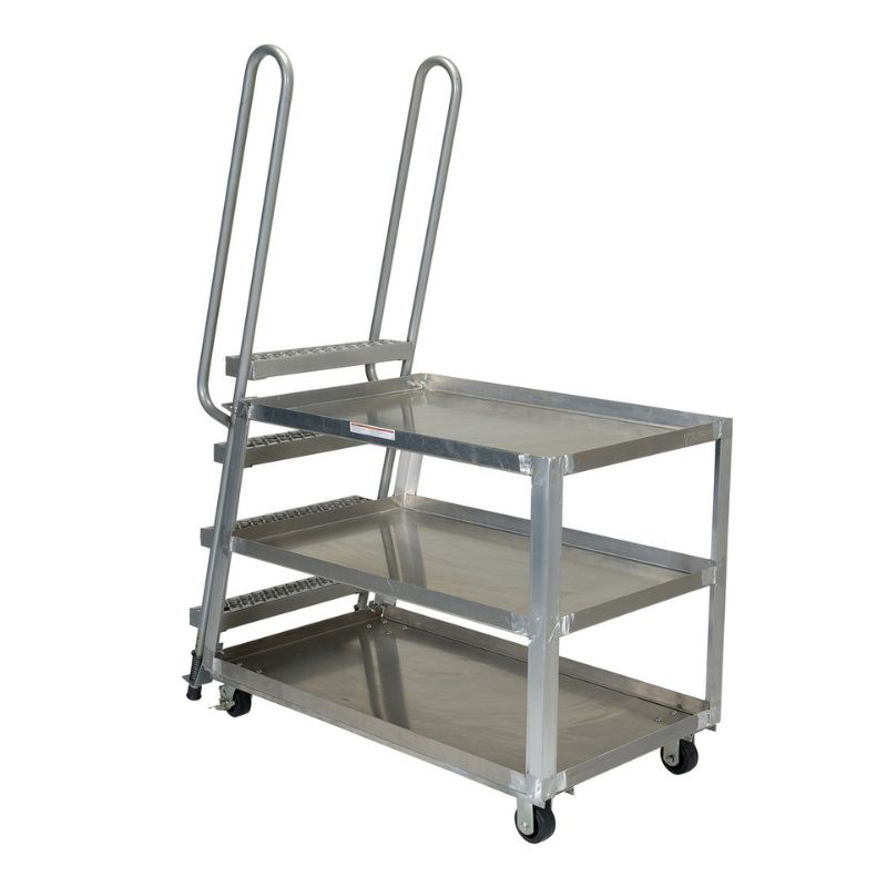 Vestil SPA-HD-2852 Aluminum High Duty Stock Picker Truck with Steel Ladder