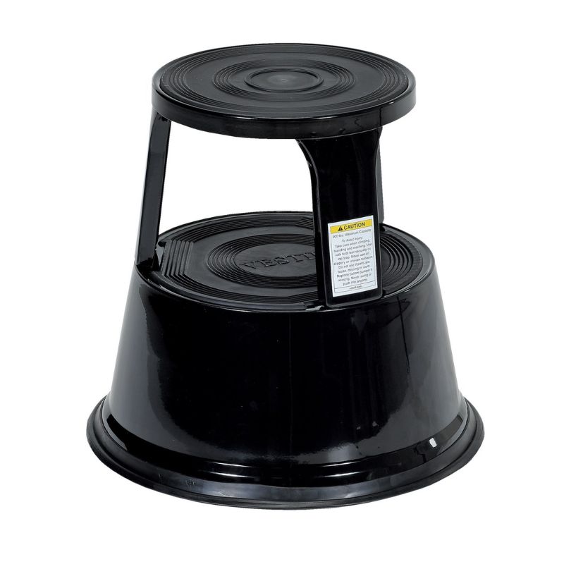 Steel Stool Rooling Vestil STEP-17-BK Steel Rolling Step Stool