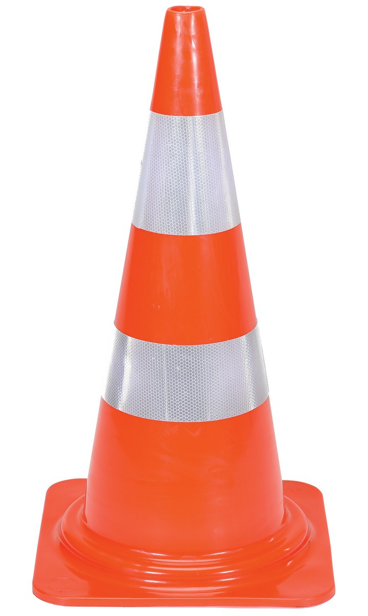 Vestil TC-28-HD-2R 100% PVC Heavy Duty Traffic Cone with 2 Reflectors 2