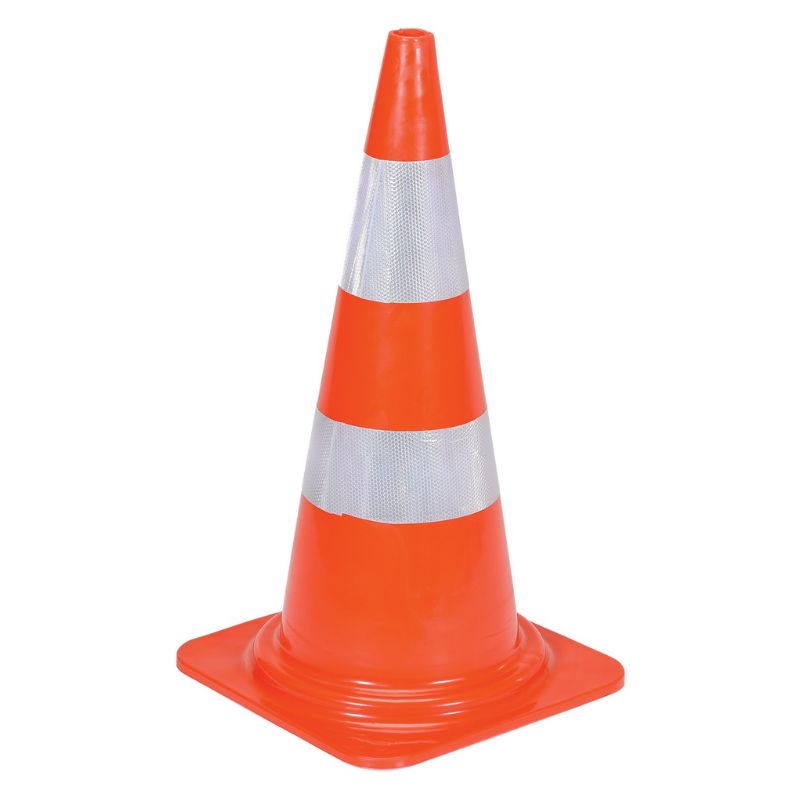Vestil TC-28-HD-2R 100% PVC Heavy Duty Traffic Cone with 2 Reflectors