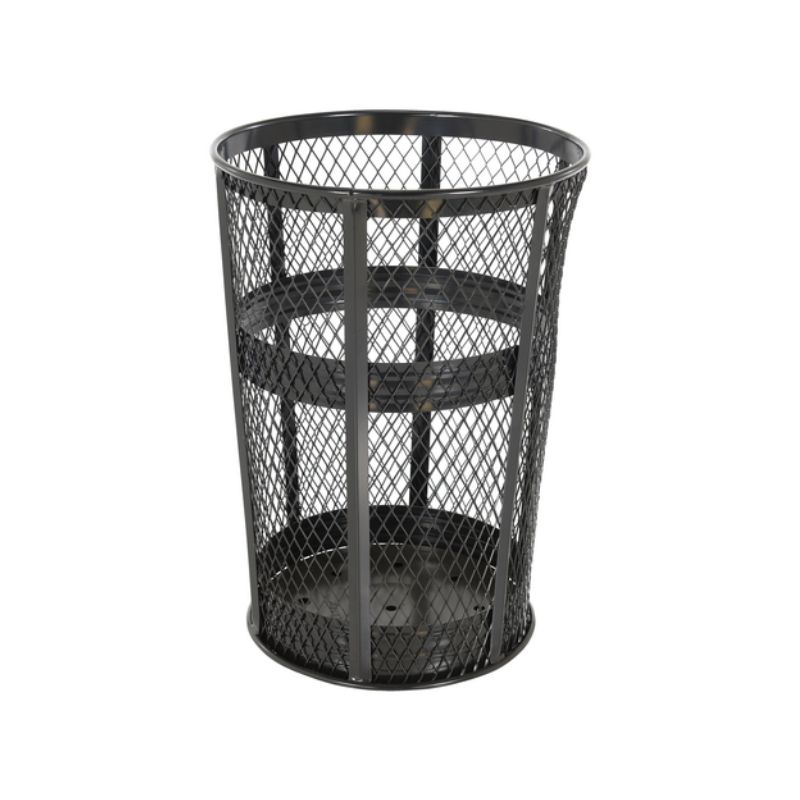 Vestil TR-MXR-48-BK Steel Trash Receptacle Round