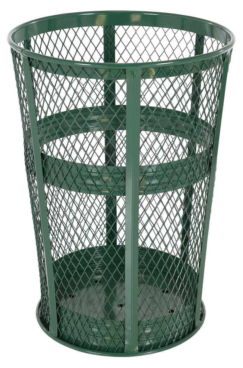 Vestil TR-MXR-48-GN Steel Trash Receptacle Round 1