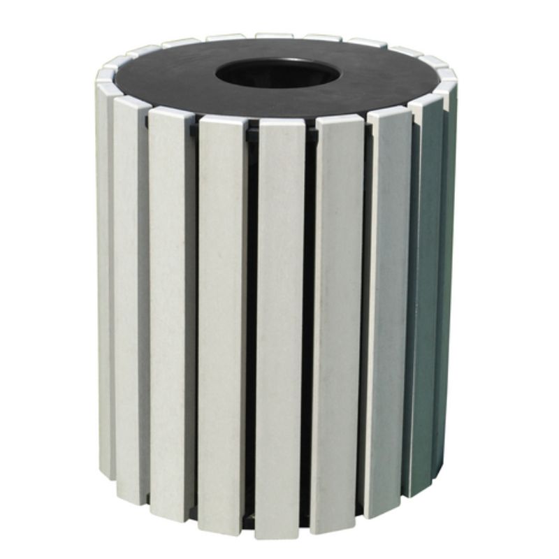 Vestil TR-PR-33-SD 100% Recycled Plastic Trash Receptacle Round (1)