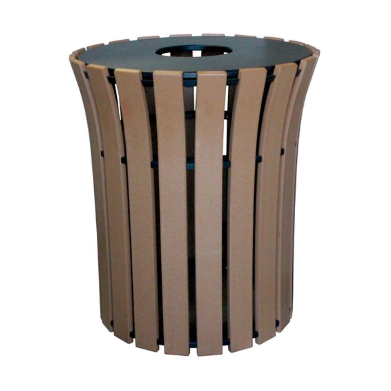 Vestil TR-PRF-33-CD 100% Recycled Plastic Trash Receptacle Flared Round