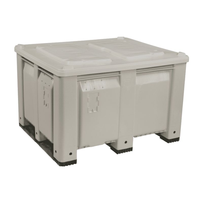 Decade-500200GY-Macx-Solid-Bulk-Container-White-Lid
