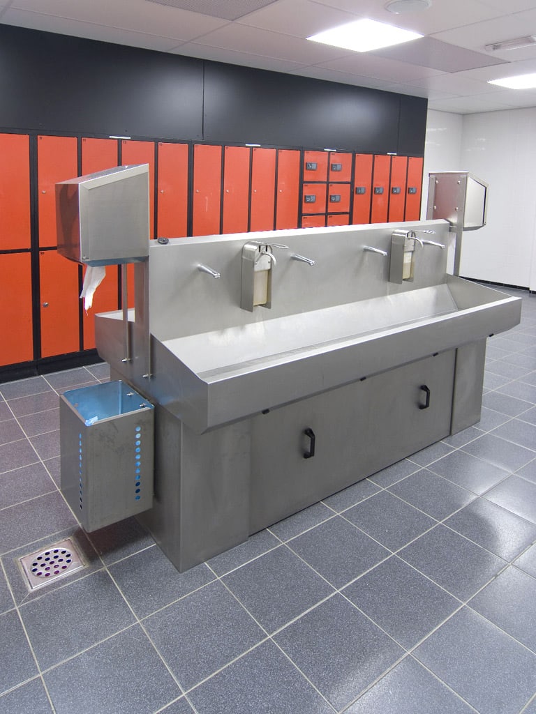 EWG-4S-D-with-optional-soap-dispensers-paper-dispensers-and-paper-baskets