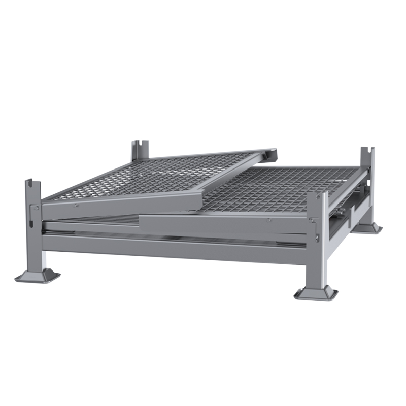 Premier Collapsible Solid Wall Wire Mesh Container Collapsed