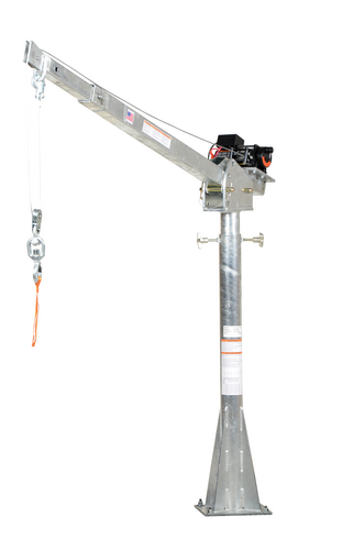 Vestil WTJ-20-4-DC-GAL Galvanized Steel DC Powered Jib Crane 1