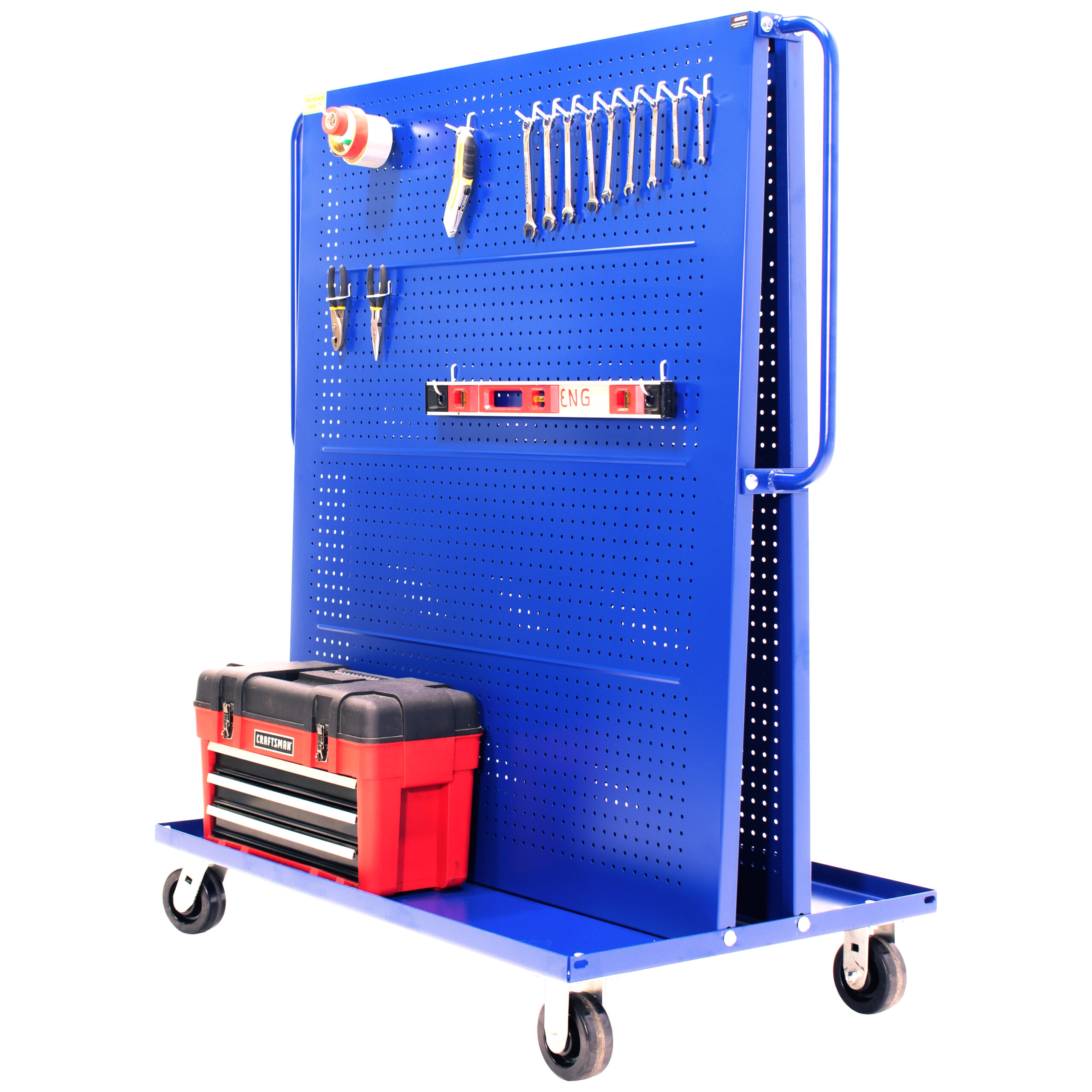 Valley Craft Blue A-Frame Tool Cart 48”x30”x62” 1,000lbs.