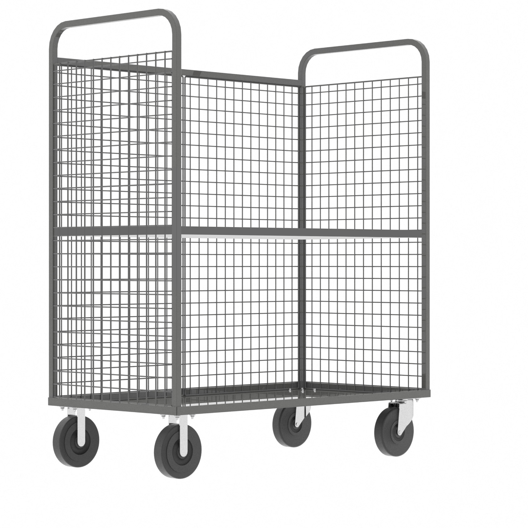 Valley Craft Gray Cage Cart (1) Adjustable Shelf 57x30x68 1,600 lbs.