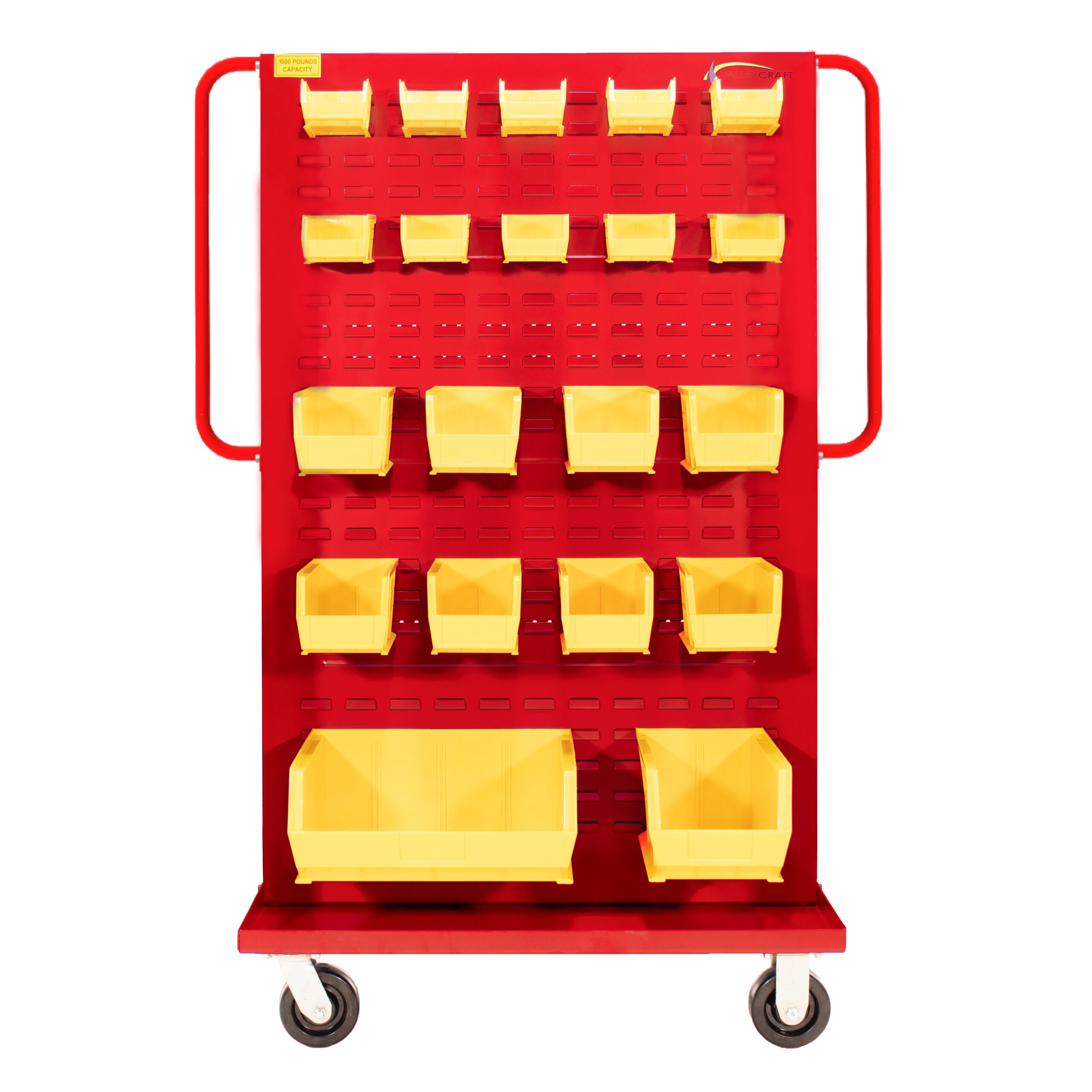 Valley Craft Red A-Frame Bin Cart 48”x30”x62” 1,000 lbs.