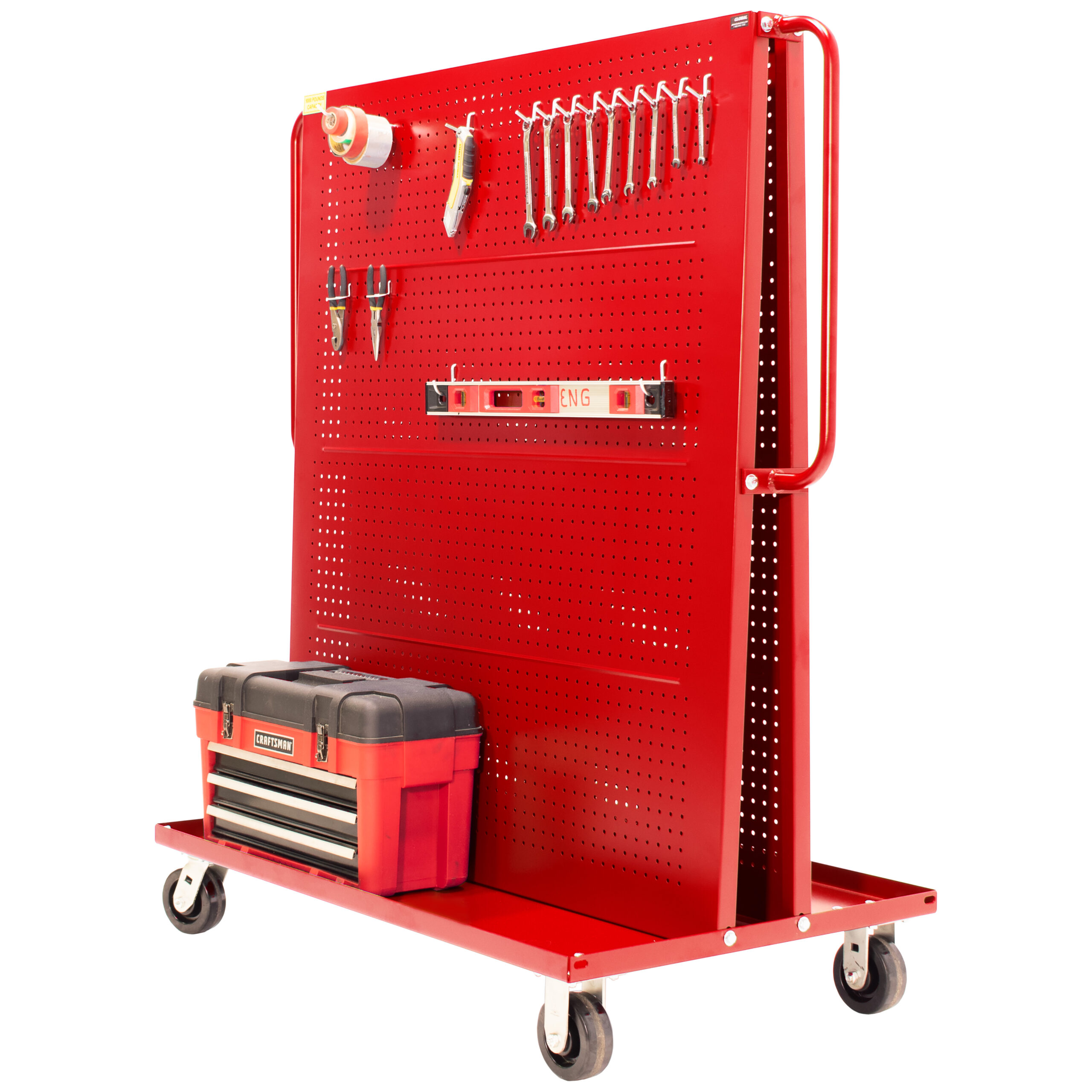 Valley Craft Red A-Frame Tool Cart 48”x30”x62” 1,000lbs.