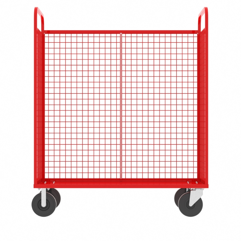 Valley Craft Red Cage Cart 57x30x68 1,600 lbs. Side