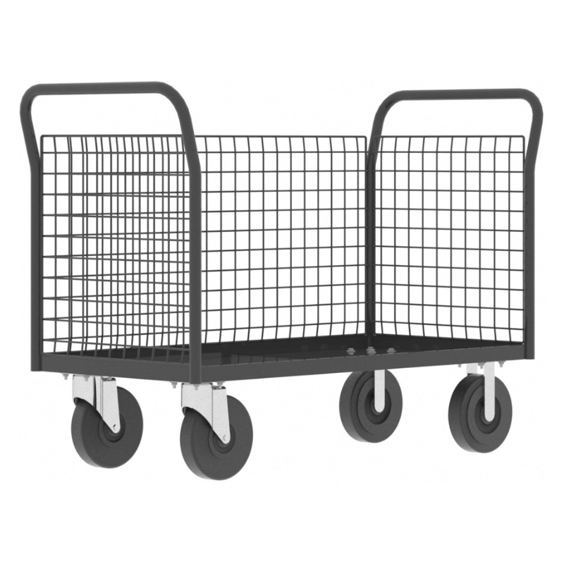 Valley Craft Gray 3-Sided Cage Cart 48x24x37 1,600 lbs.
