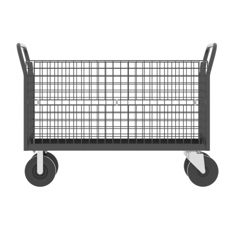 Valley Craft Gray 4-Sided Cage Cart 48x24x37 1,600 lbs. Long Side View