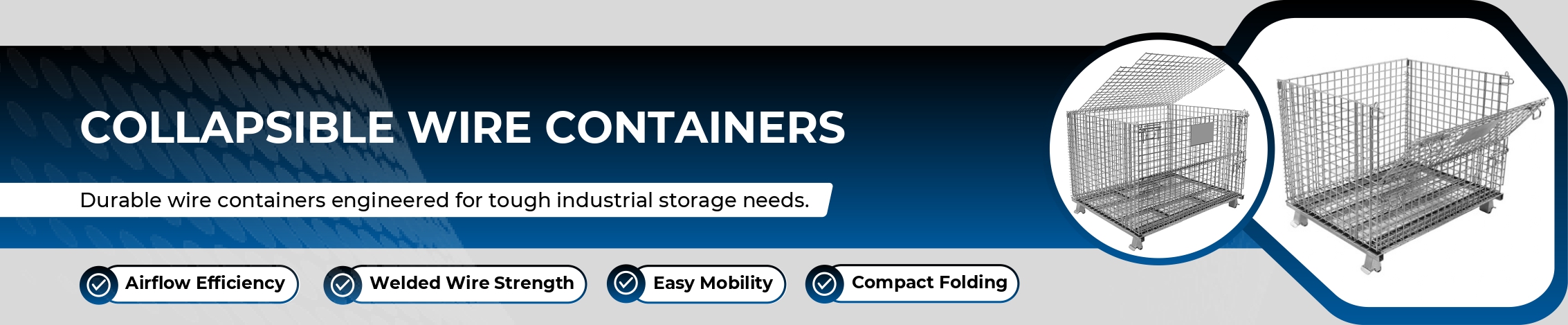 Collapsible Wire Containers Banner