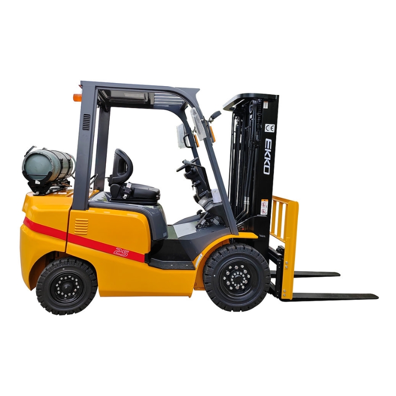 Forklift With Solid Pneumatic Tires EK25TLP, 5,000 lbs. Capacity Side View