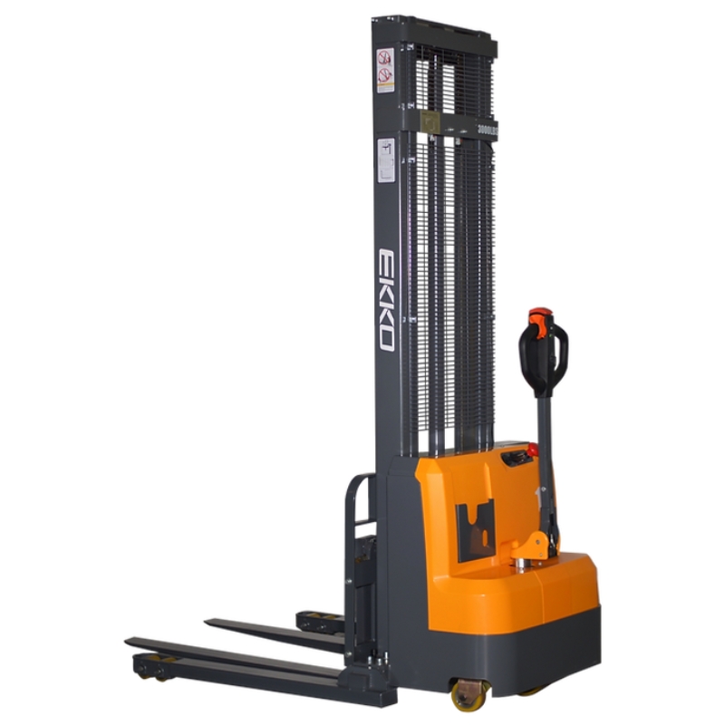 Full Powered Straddle Stacker EB14C-138, 3,000 lbs. Capacity